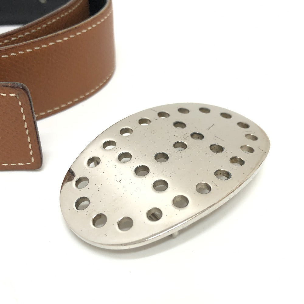 HERMES belt Boxcalf, Epsom Brown Punching H logo Women 65  d