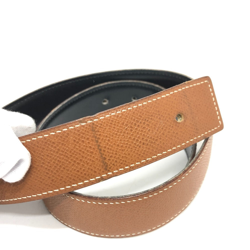 HERMES belt Boxcalf, Epsom Brown Punching H logo Women 65  d