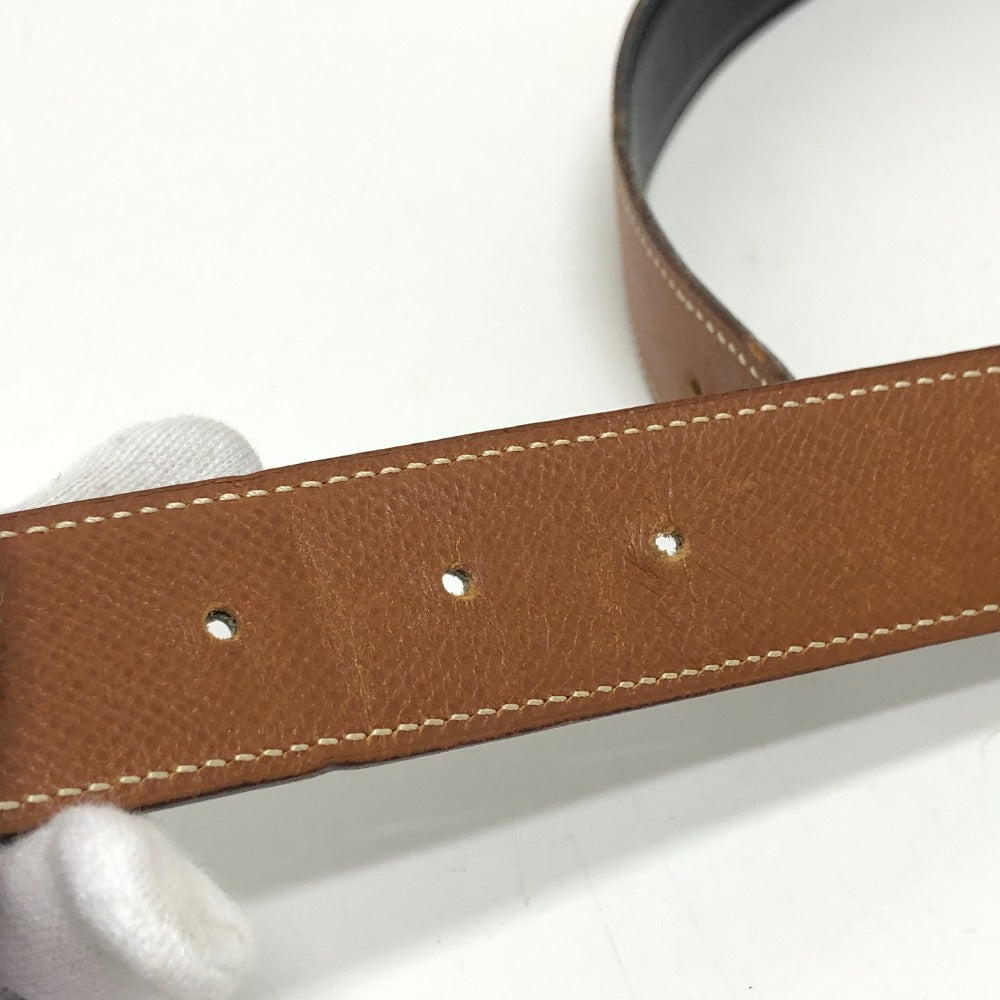 HERMES belt Boxcalf, Epsom Brown Punching H logo Women 65  d