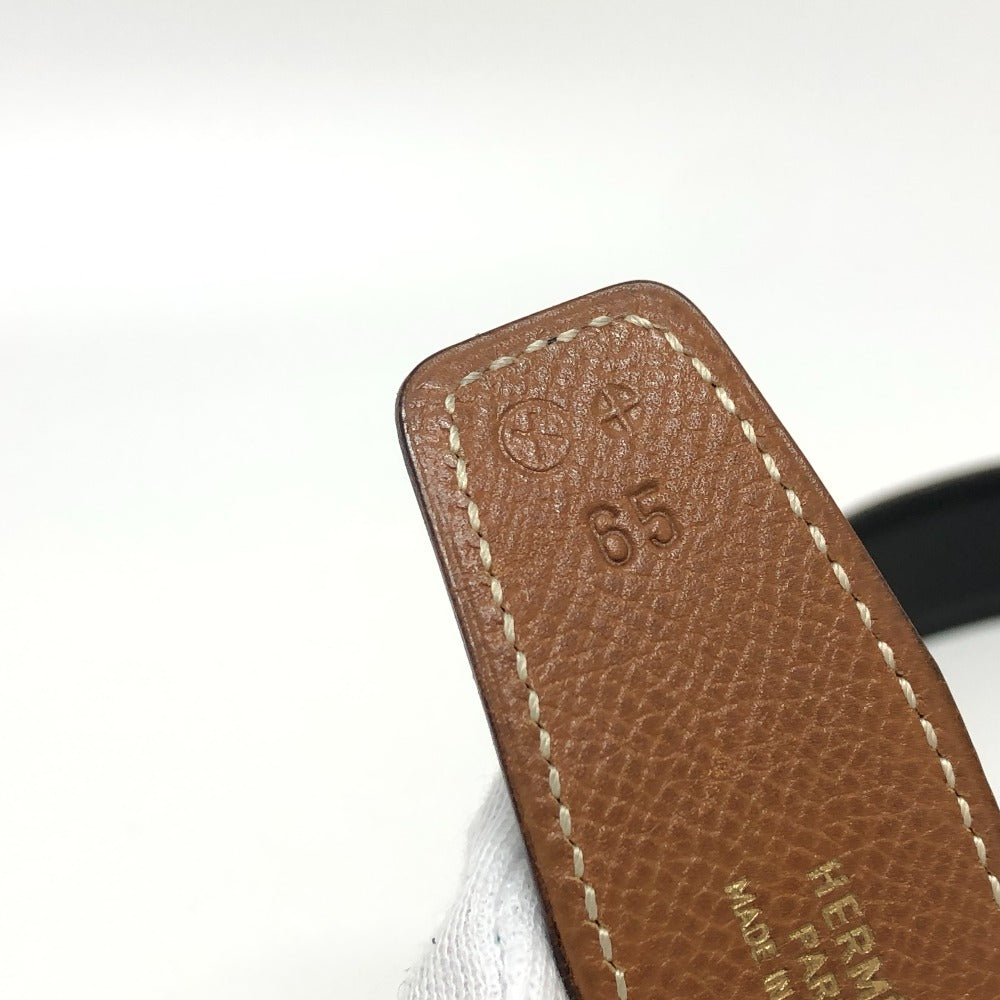 HERMES belt Boxcalf, Epsom Brown Punching H logo Women 65  d