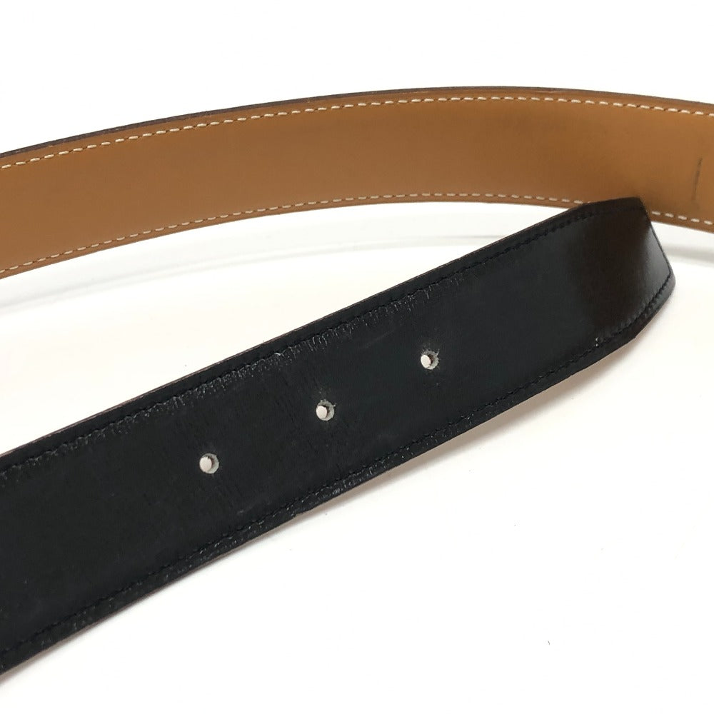 HERMES belt Box scarf black Punching H logo Women 70  d