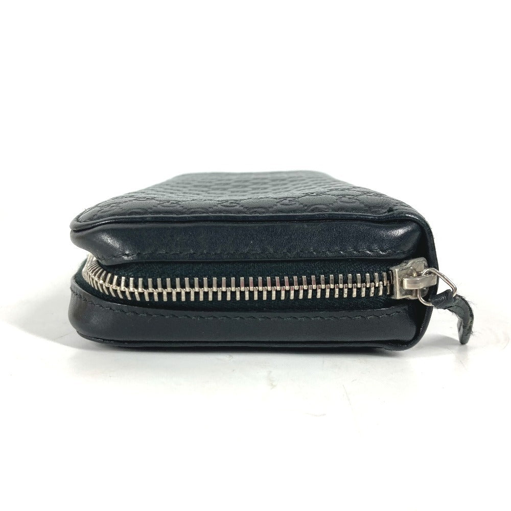 GUCCI Long Wallet Purse 278635 leather black GG Micro Guccisima