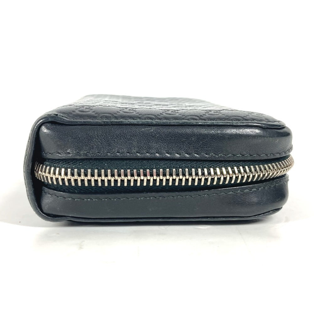 GUCCI Long Wallet Purse 278635 leather black GG Micro Guccisima