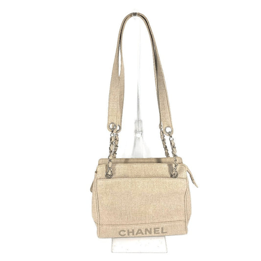 CHANEL Shoulder Bag canvas beige   CC COCO Mark