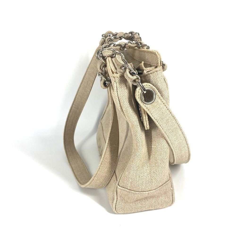 CHANEL Shoulder Bag canvas beige   CC COCO Mark