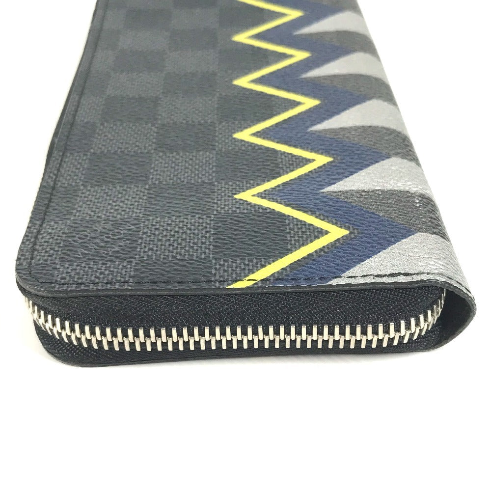 LOUIS VUITTON Long Wallet Purse N61253 Damier Grafitto Canvas black Damier Graphite Karakoram Zippy Wallet Vertical