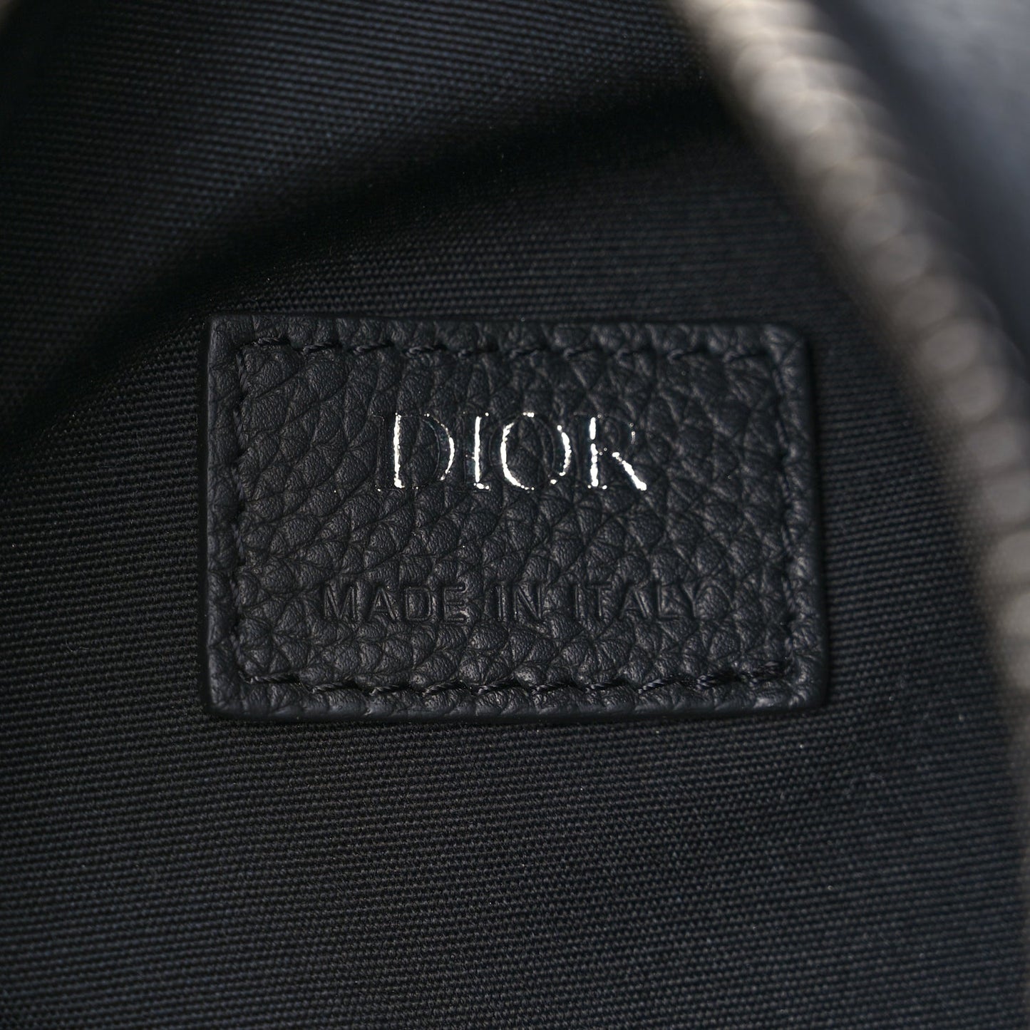 Christian Dior Grained Calfskin Oblique Scarab Sling Bag Blue Black