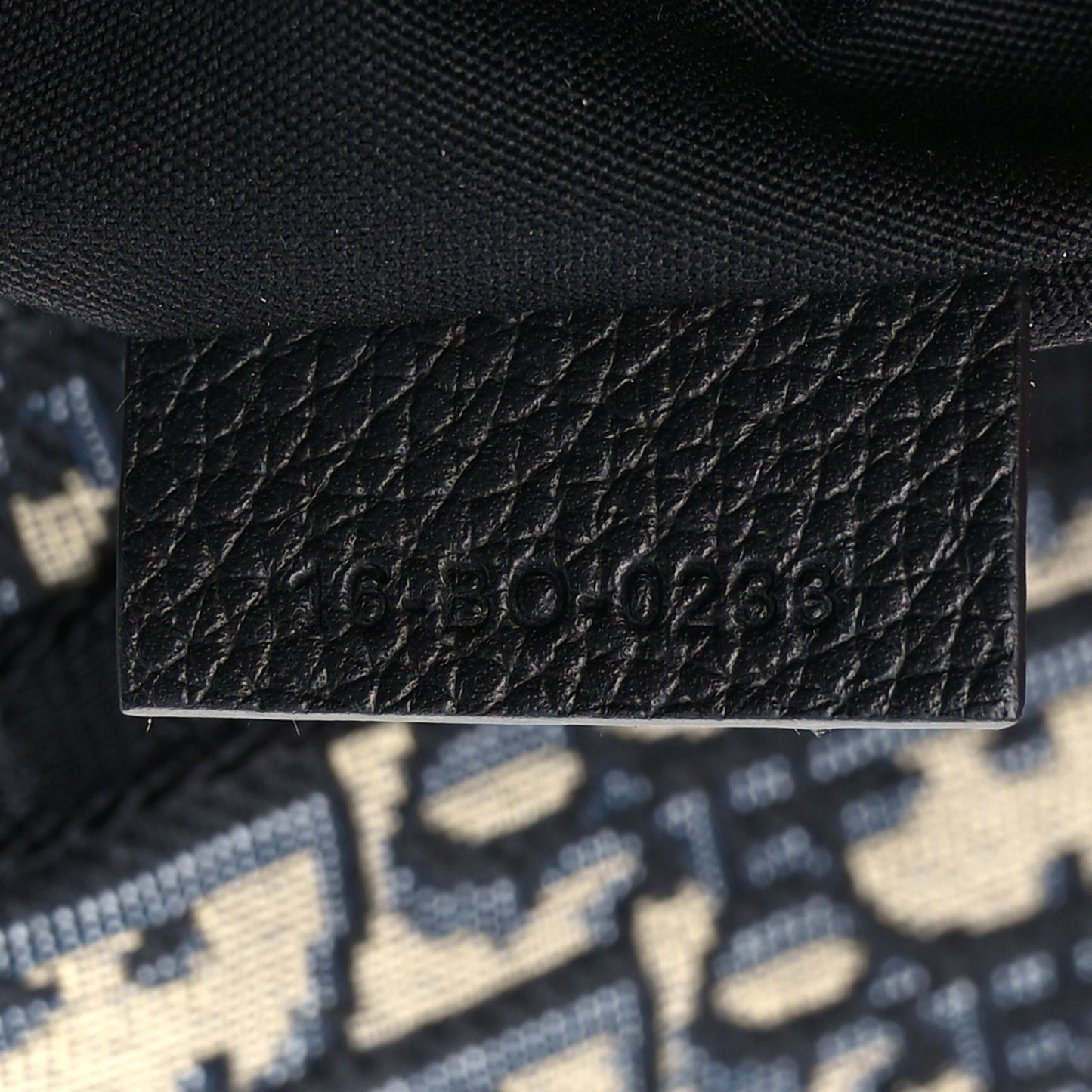 Christian Dior Grained Calfskin Oblique Scarab Sling Bag Blue Black