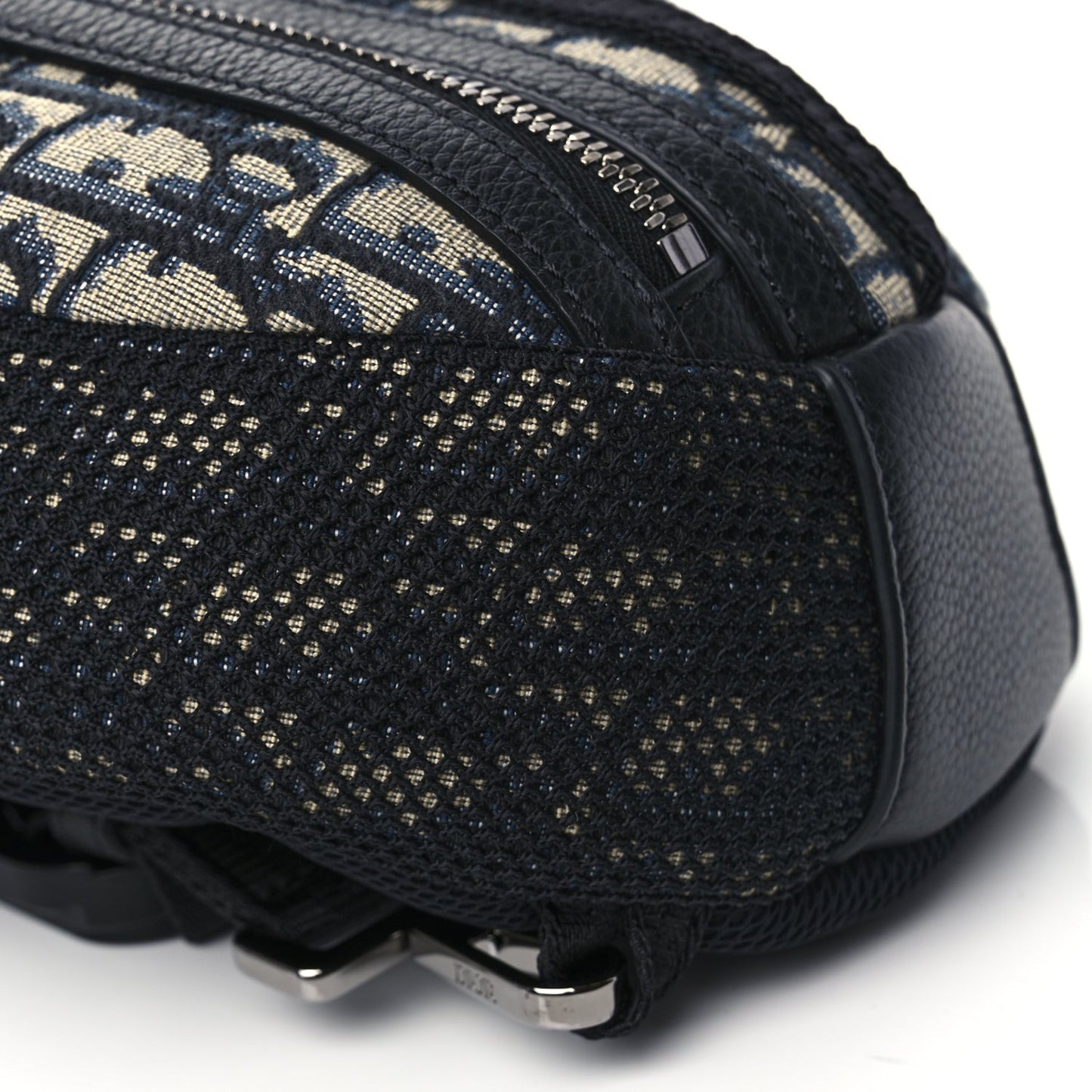 Christian Dior Grained Calfskin Oblique Scarab Sling Bag Blue Black