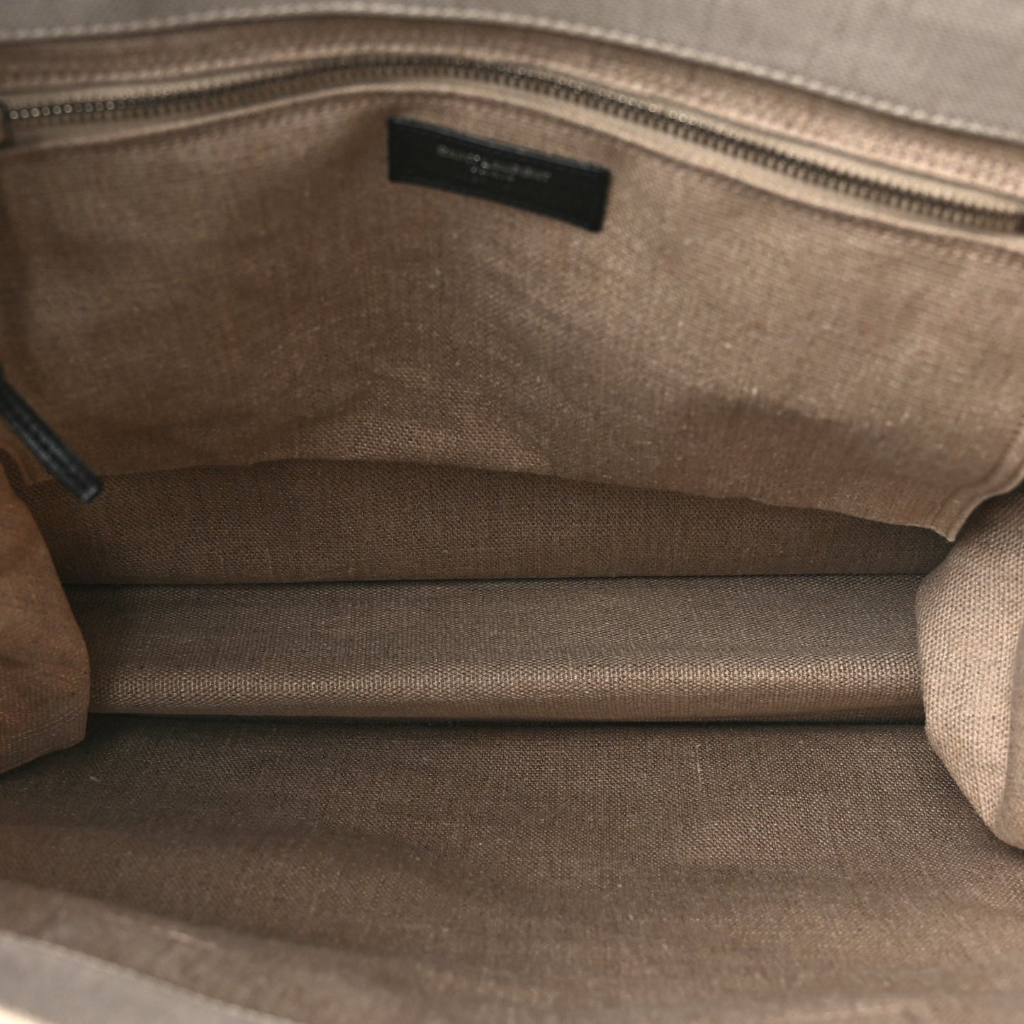 Saint Laurent Linen Calfskin Rive Gauche North South Tote Optic White