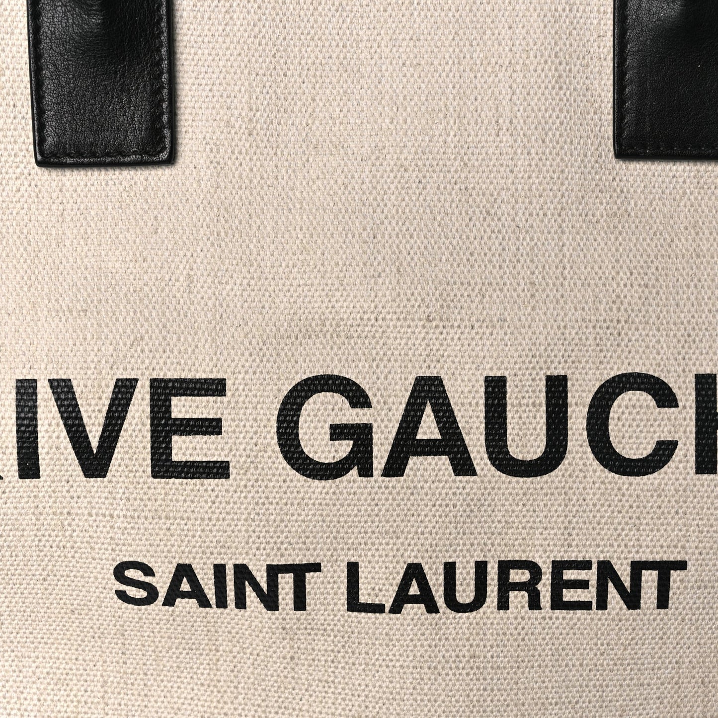 Saint Laurent Linen Calfskin Rive Gauche North South Tote Optic White