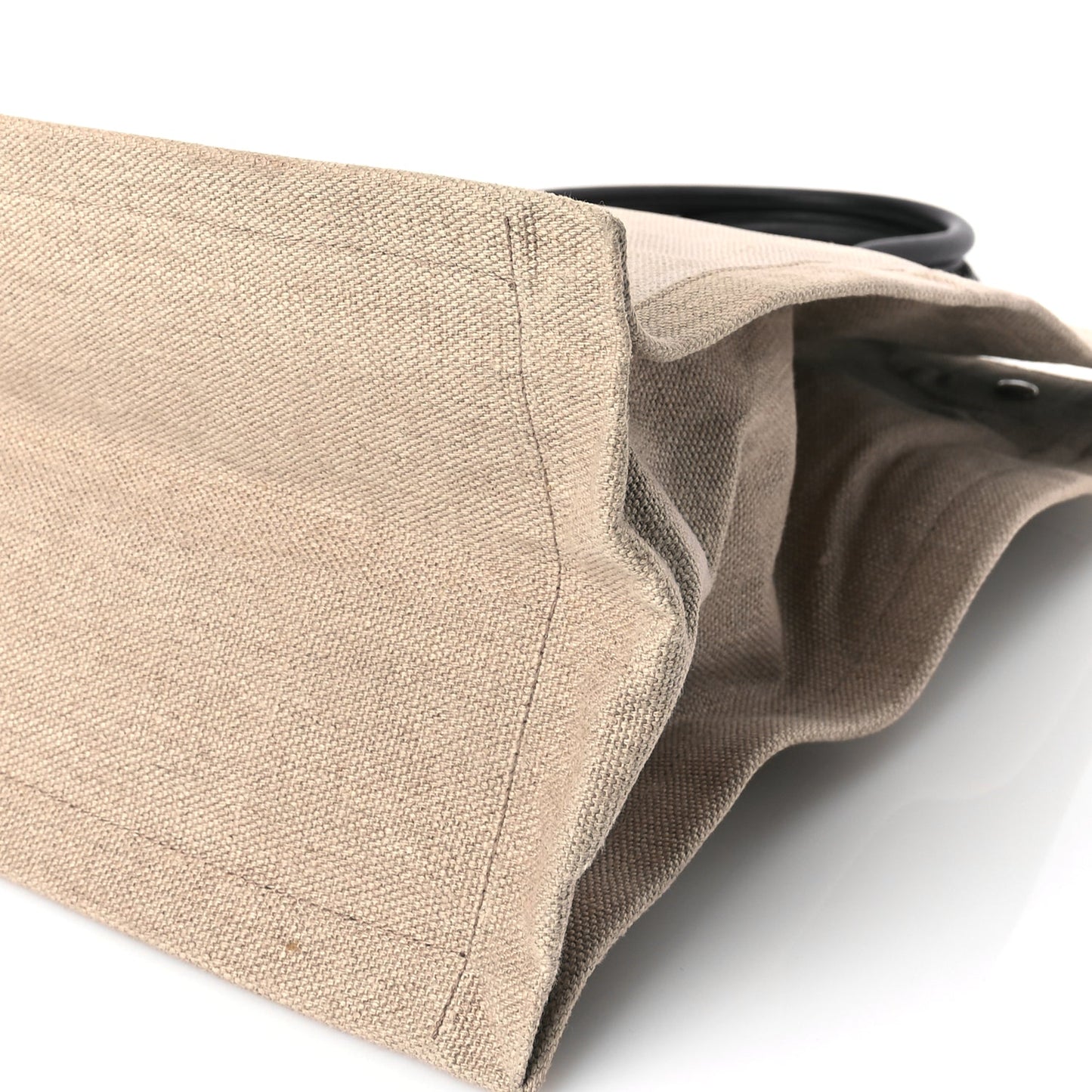 Saint Laurent Linen Calfskin Rive Gauche North South Tote Optic White