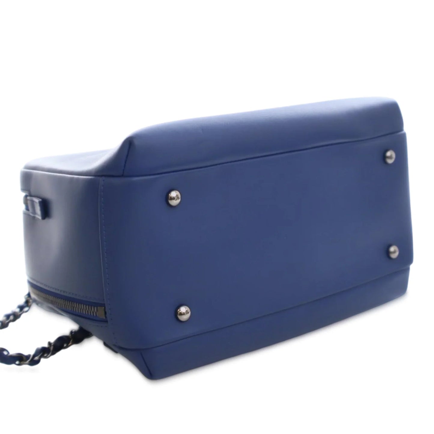 Blue Chanel Medium Calfskin Trendy CC Bowling Bag Satchel