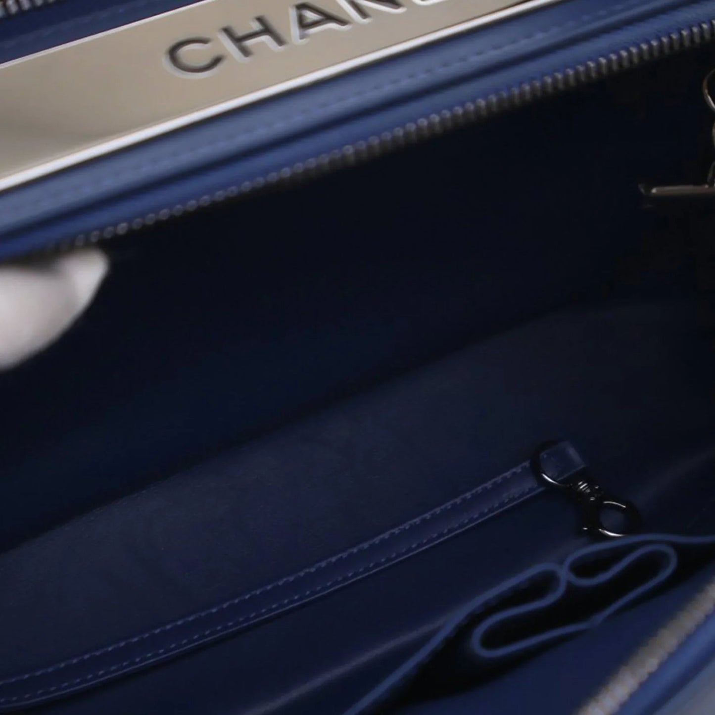 Blue Chanel Medium Calfskin Trendy CC Bowling Bag Satchel