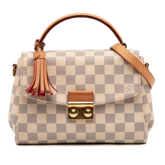 White Louis Vuitton Damier Azur Croisette Satchel