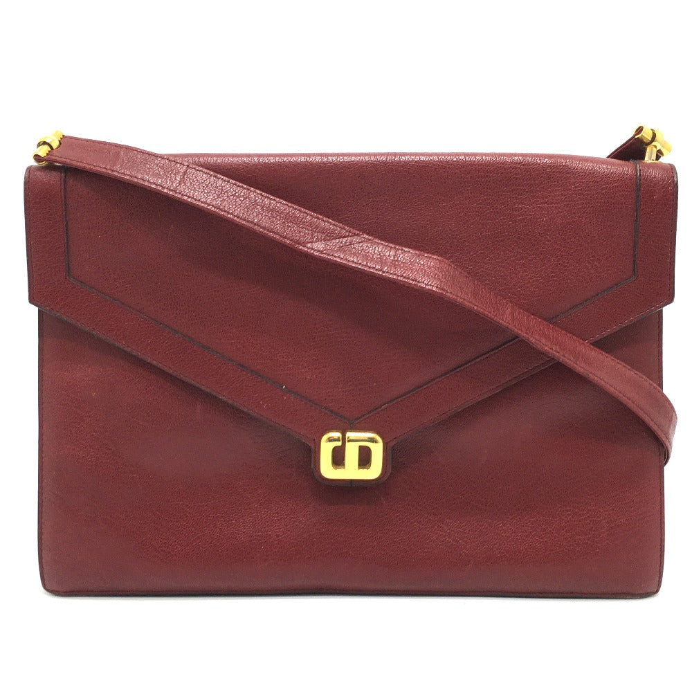 Christian Dior Shoulder Bag leather Red CDMetal Old   Women