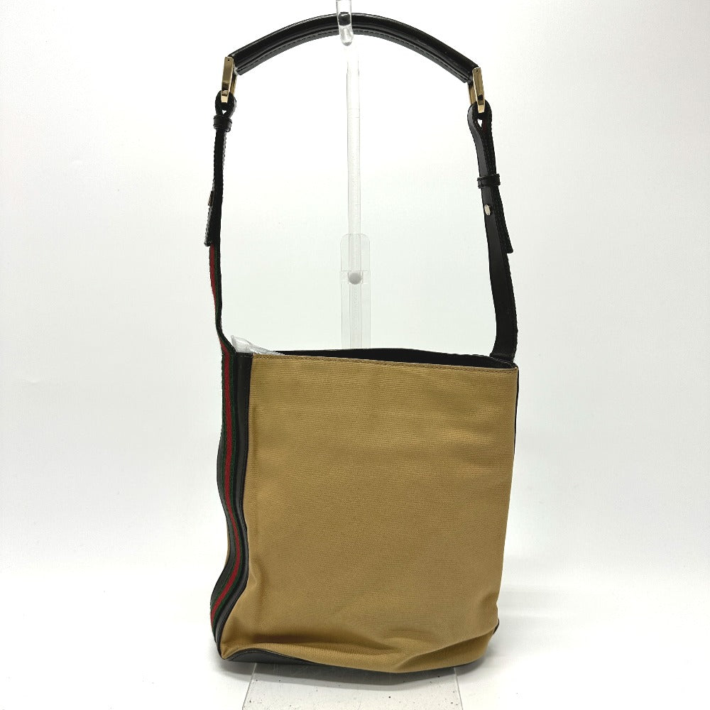 GUCCI Shoulder Bag 001・4286 Leather / canvas beige   Sherry line