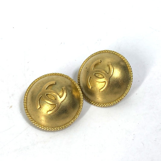 CHANEL Earring metal gold 95P logo CC COCO Mark Round Women