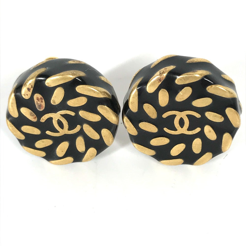 CHANEL Earring Gold Plated gold 97A   CC COCO Mark Women