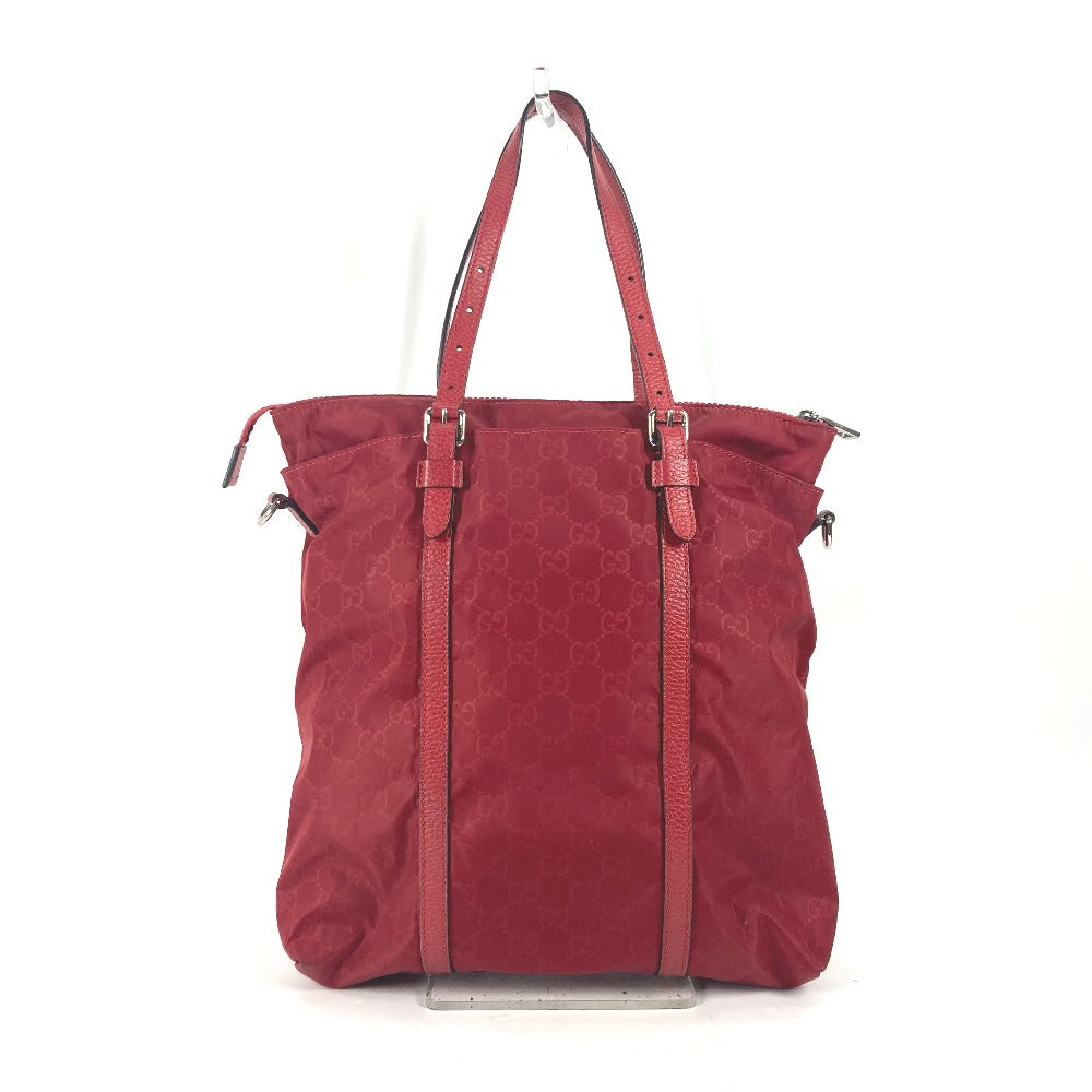 GUCCI Tote Bag 510333 Nylon, Leather Red GG Women