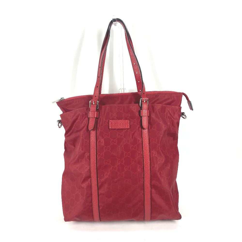 GUCCI Tote Bag 510333 Nylon, Leather Red GG Women