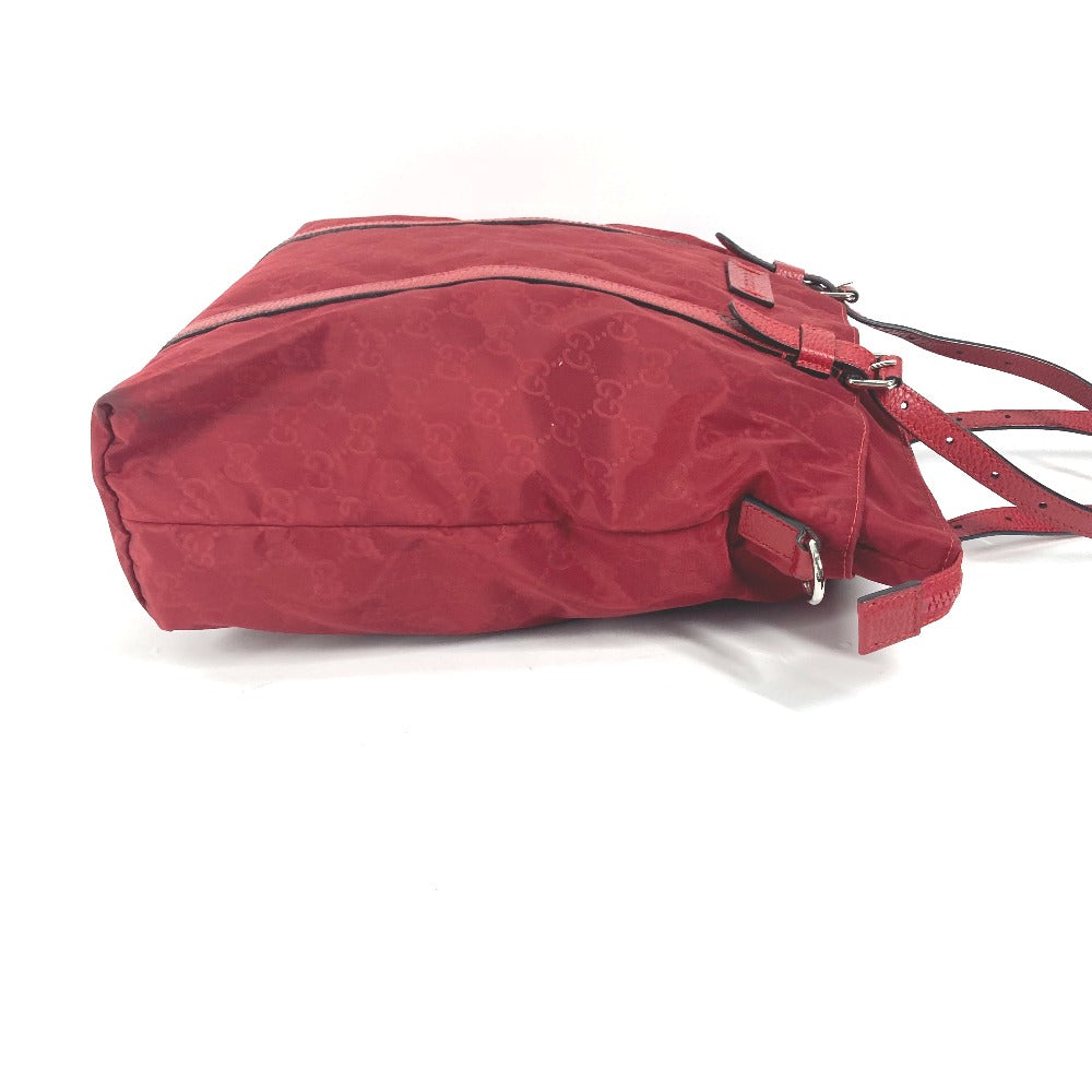 GUCCI Tote Bag 510333 Nylon, Leather Red GG Women