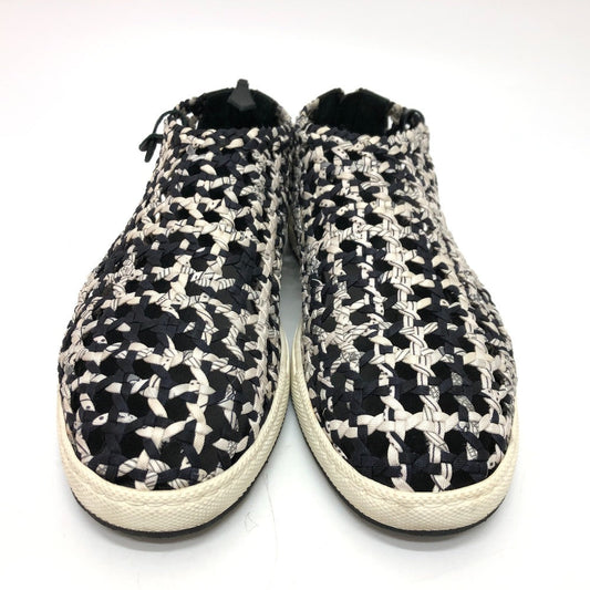 HERMES sneakers Silk, Leather Black type Slip-on Mesh 36.5