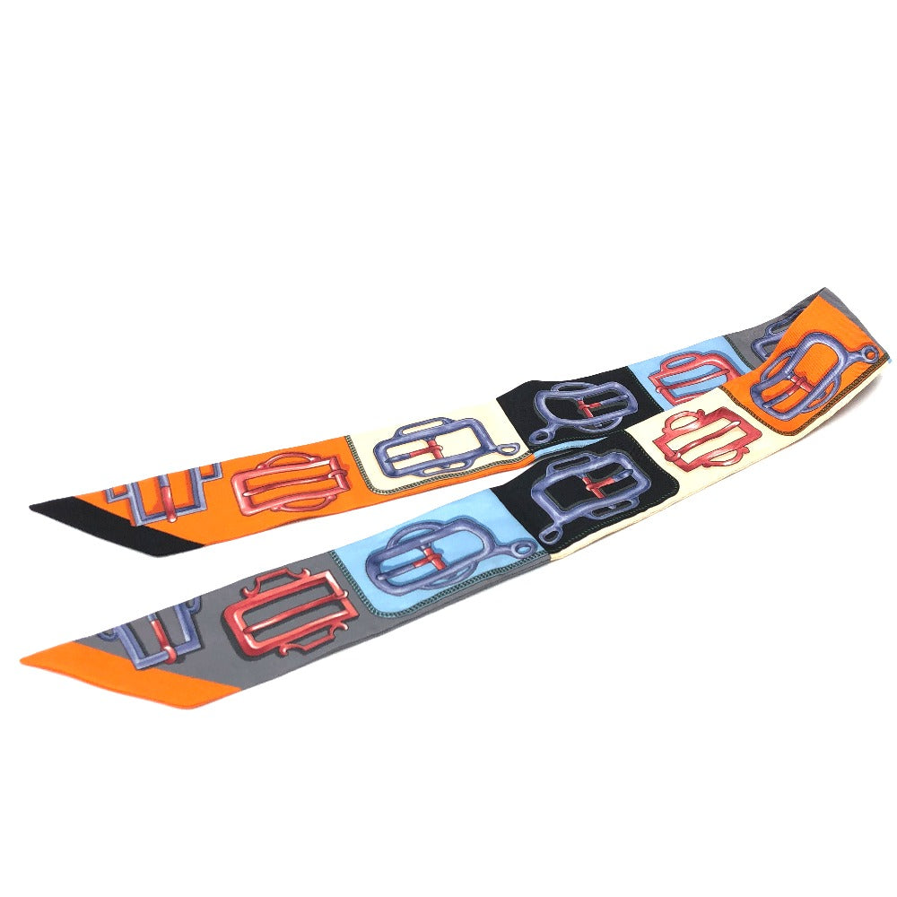 HERMES scarf silk multicolor Attelage Attrage Buckle Women  d