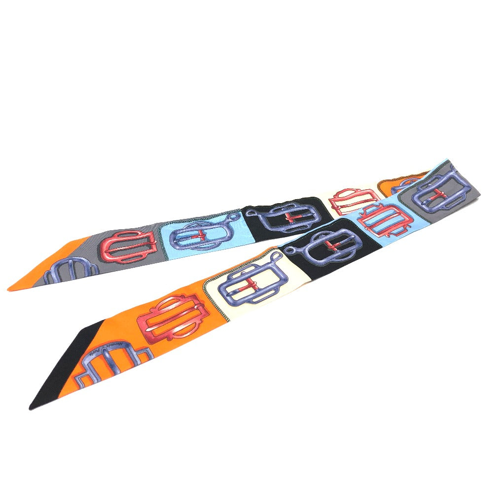 HERMES scarf silk multicolor Attelage Attrage Buckle Women  d