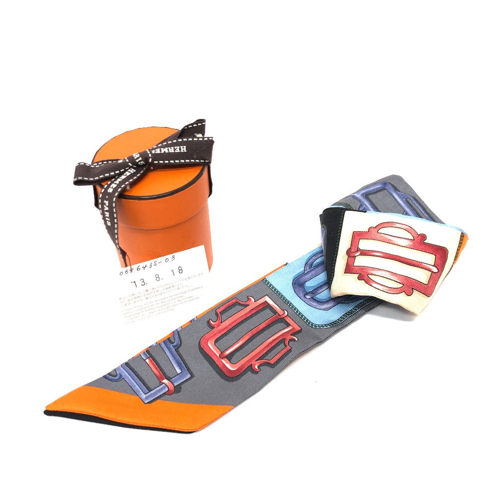HERMES scarf silk multicolor Attelage Attrage Buckle Women  d