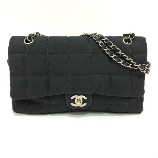 CHANEL Shoulder Bag Nylon black COCO Mark Chocolate bar Women