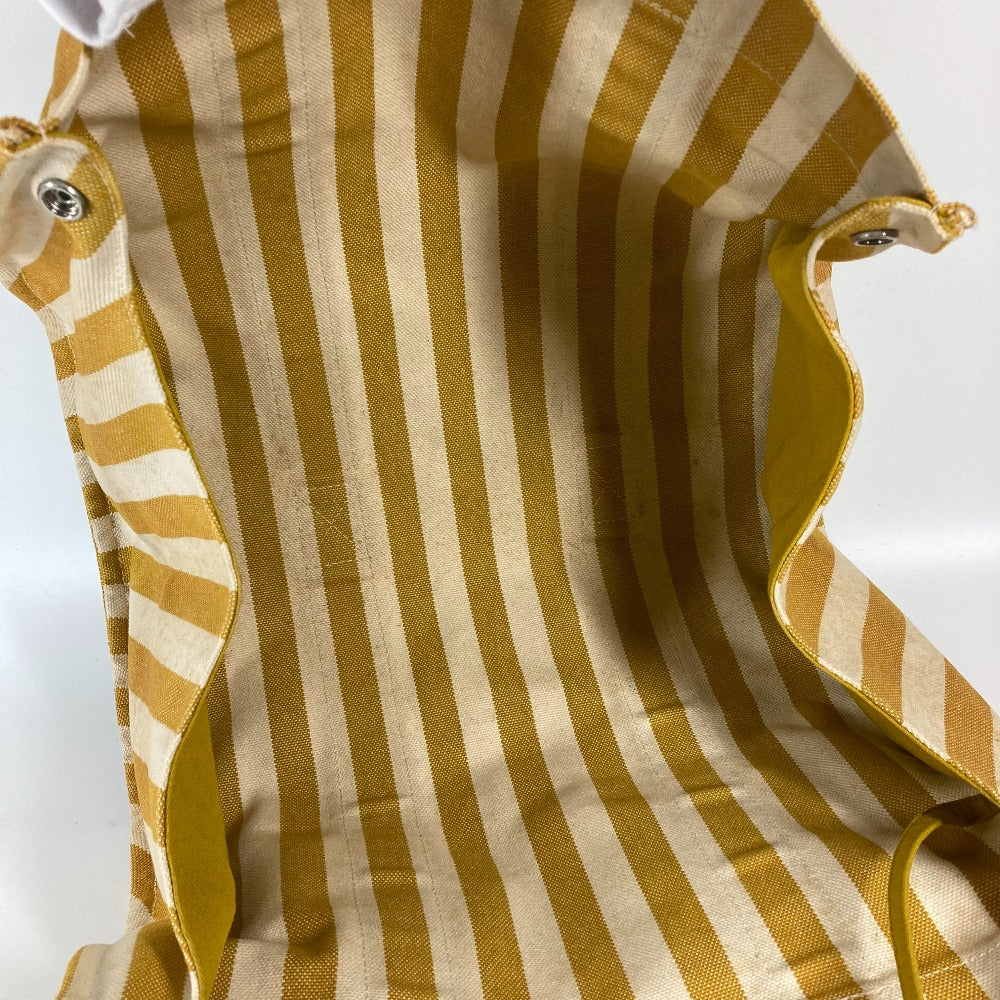 HERMES Tote Bag canvas yellow With porch Cannes MM Stripes Women  d