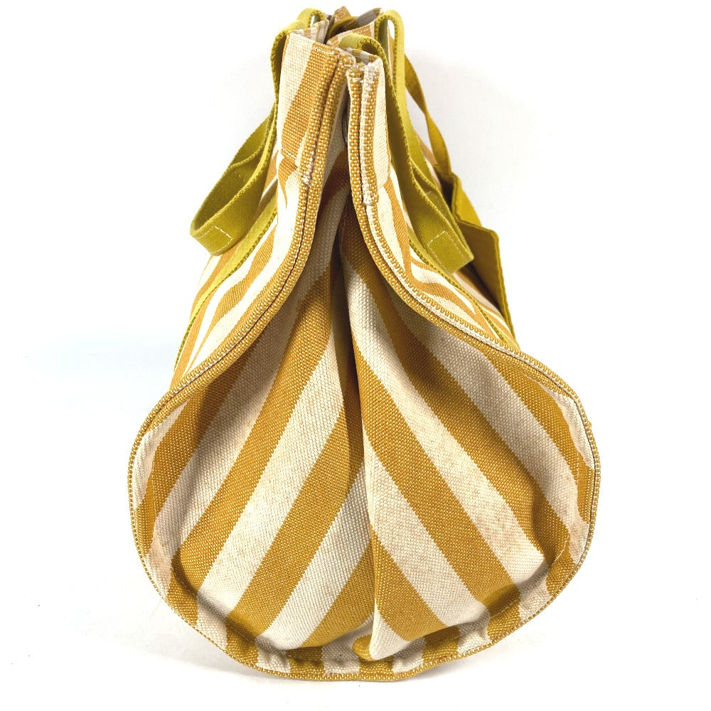 HERMES Tote Bag canvas yellow With porch Cannes MM Stripes Women  d