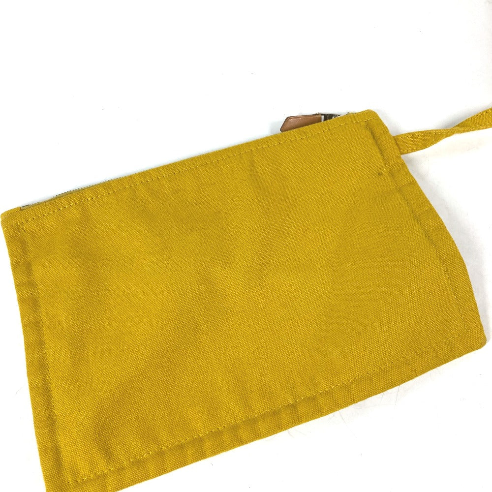 HERMES Tote Bag canvas yellow With porch Cannes MM Stripes Women  d