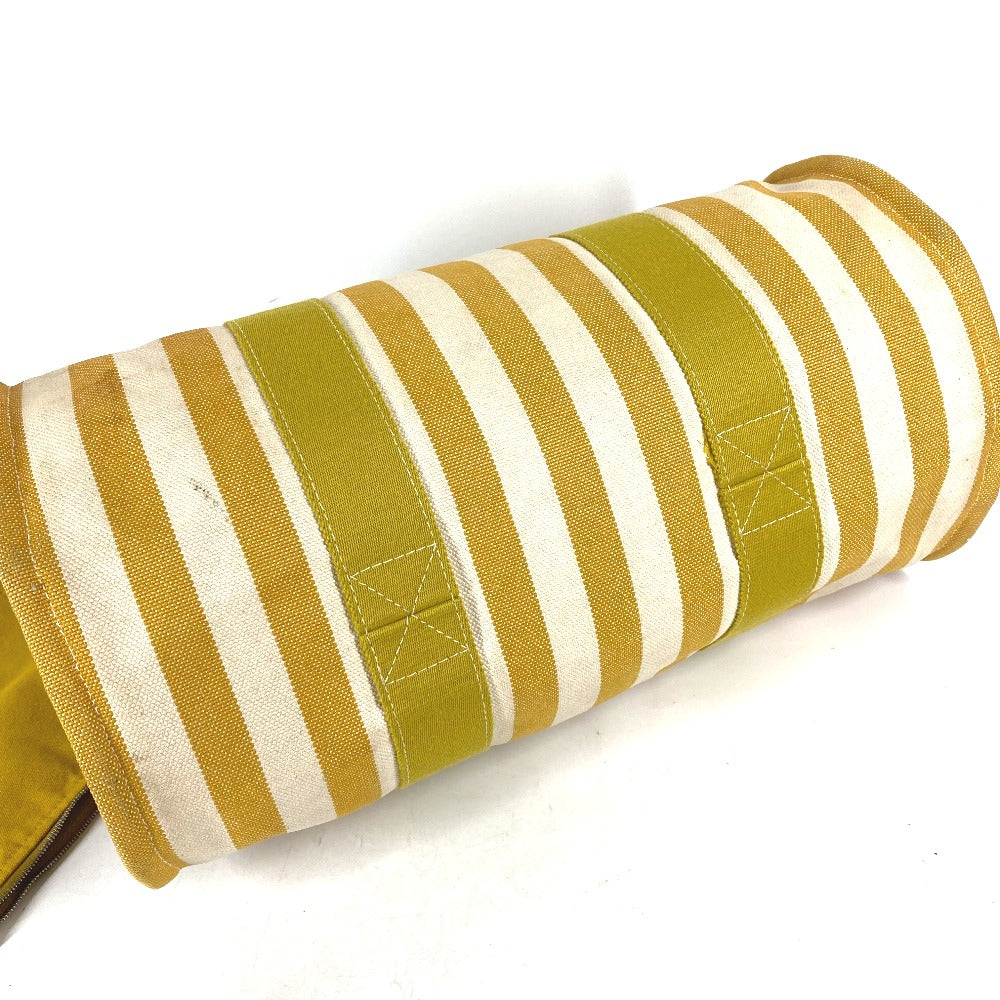 HERMES Tote Bag canvas yellow With porch Cannes MM Stripes Women  d