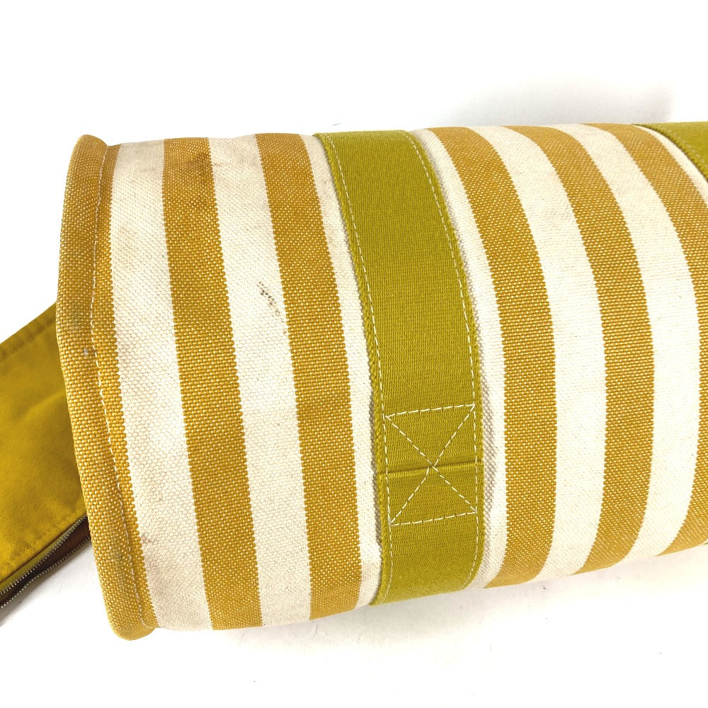HERMES Tote Bag canvas yellow With porch Cannes MM Stripes Women  d
