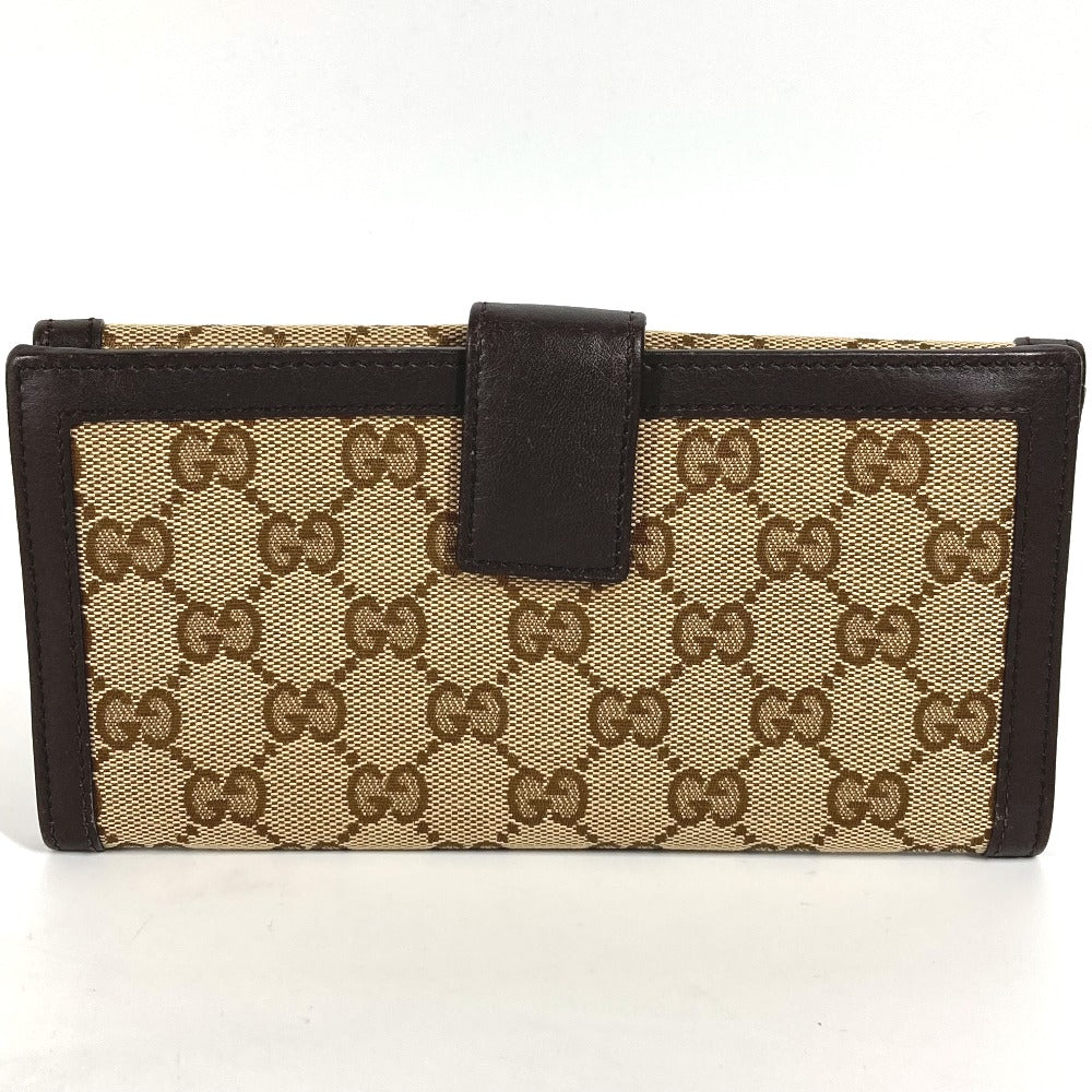 GUCCI Long Wallet Purse 282426  GG canvas / leather beige GG long wallet Interlocking G Women