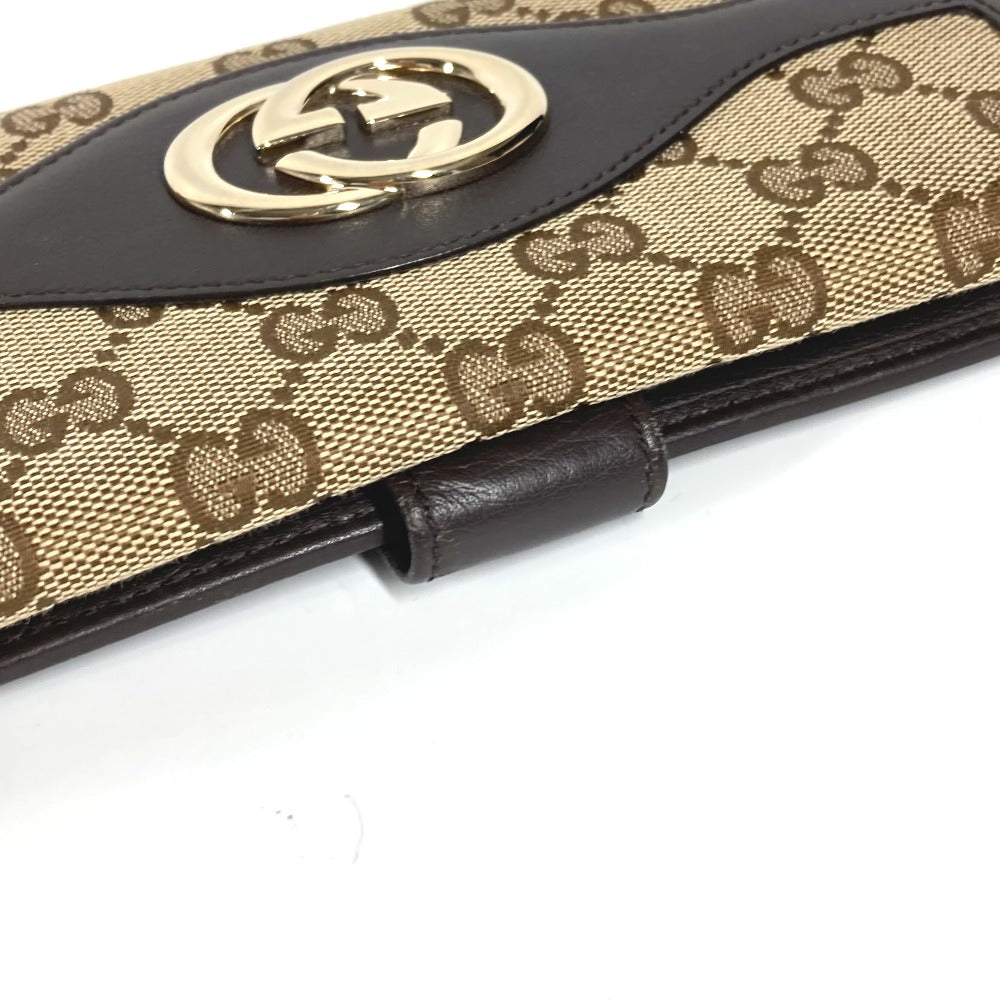 GUCCI Long Wallet Purse 282426  GG canvas / leather beige GG long wallet Interlocking G Women
