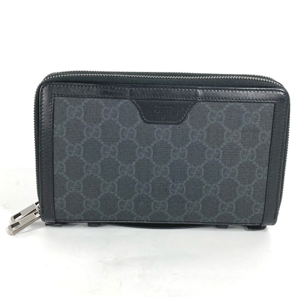 GUCCI Long Wallet Purse 409206 GG Supreme Canvas black GG Supreme Travel case handbag mens