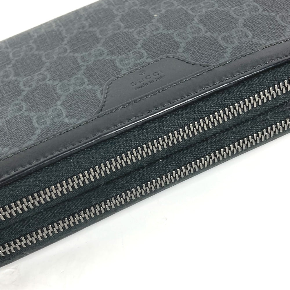 GUCCI Long Wallet Purse 409206 GG Supreme Canvas black GG Supreme Travel case handbag mens