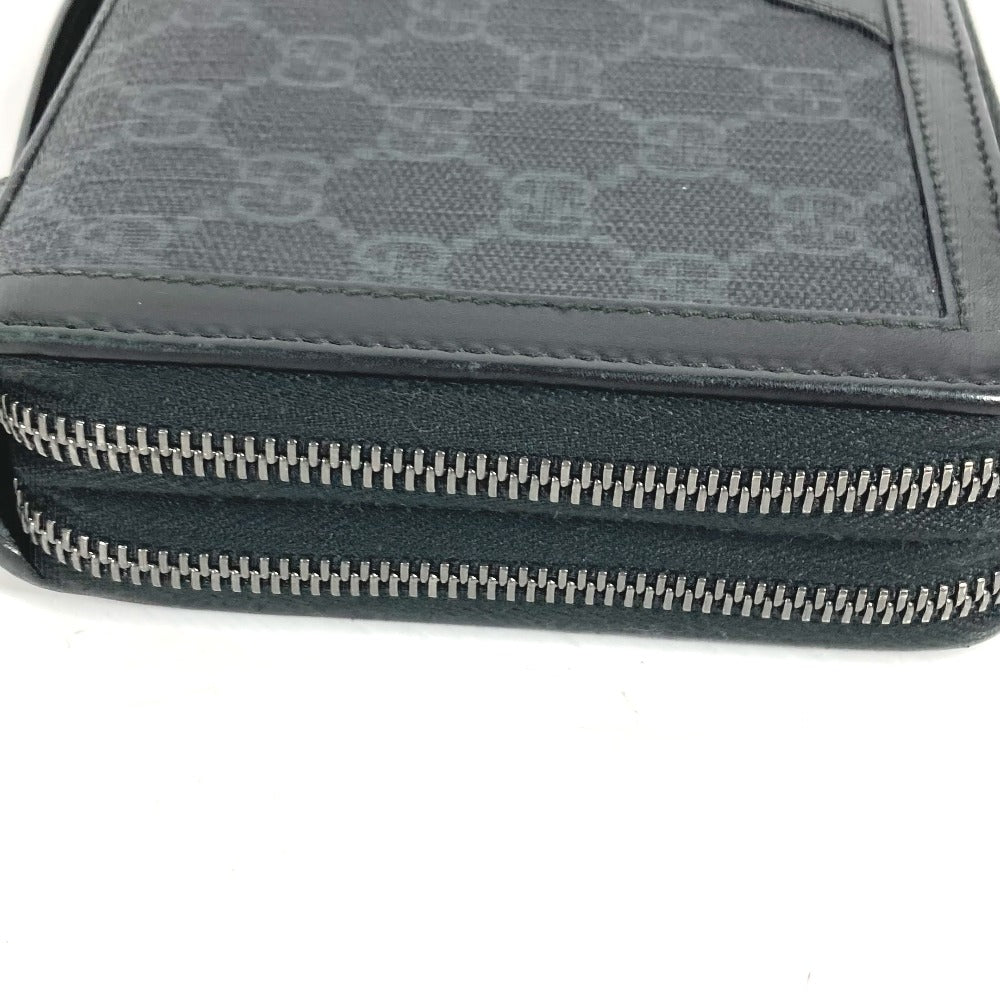 GUCCI Long Wallet Purse 409206 GG Supreme Canvas black GG Supreme Travel case handbag mens