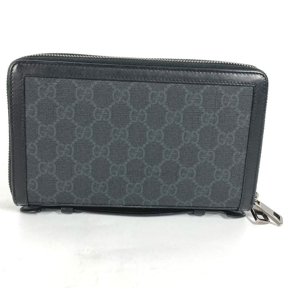 GUCCI Long Wallet Purse 409206 GG Supreme Canvas black GG Supreme Travel case handbag mens