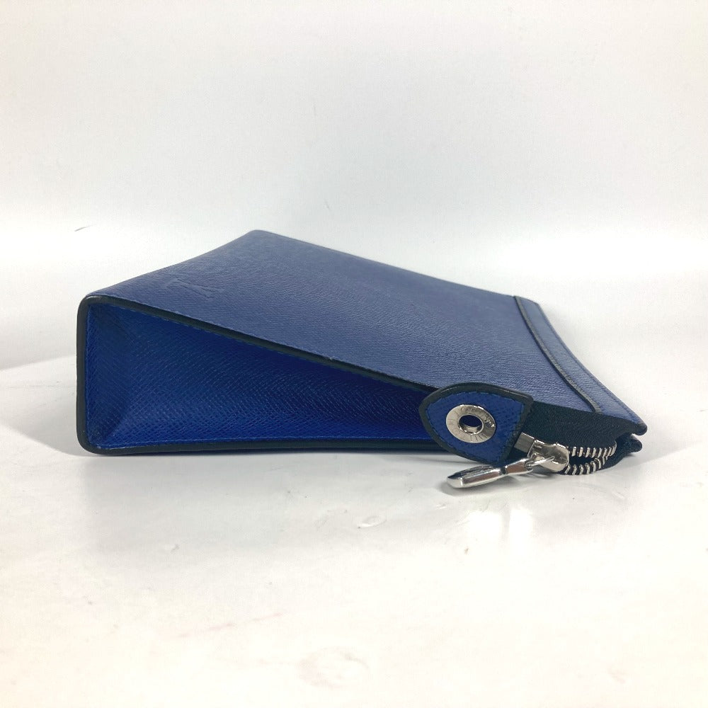 LOUIS VUITTON Clutch bag M30575 Taiga Leather blue Taiga Pochette Voyager MM
