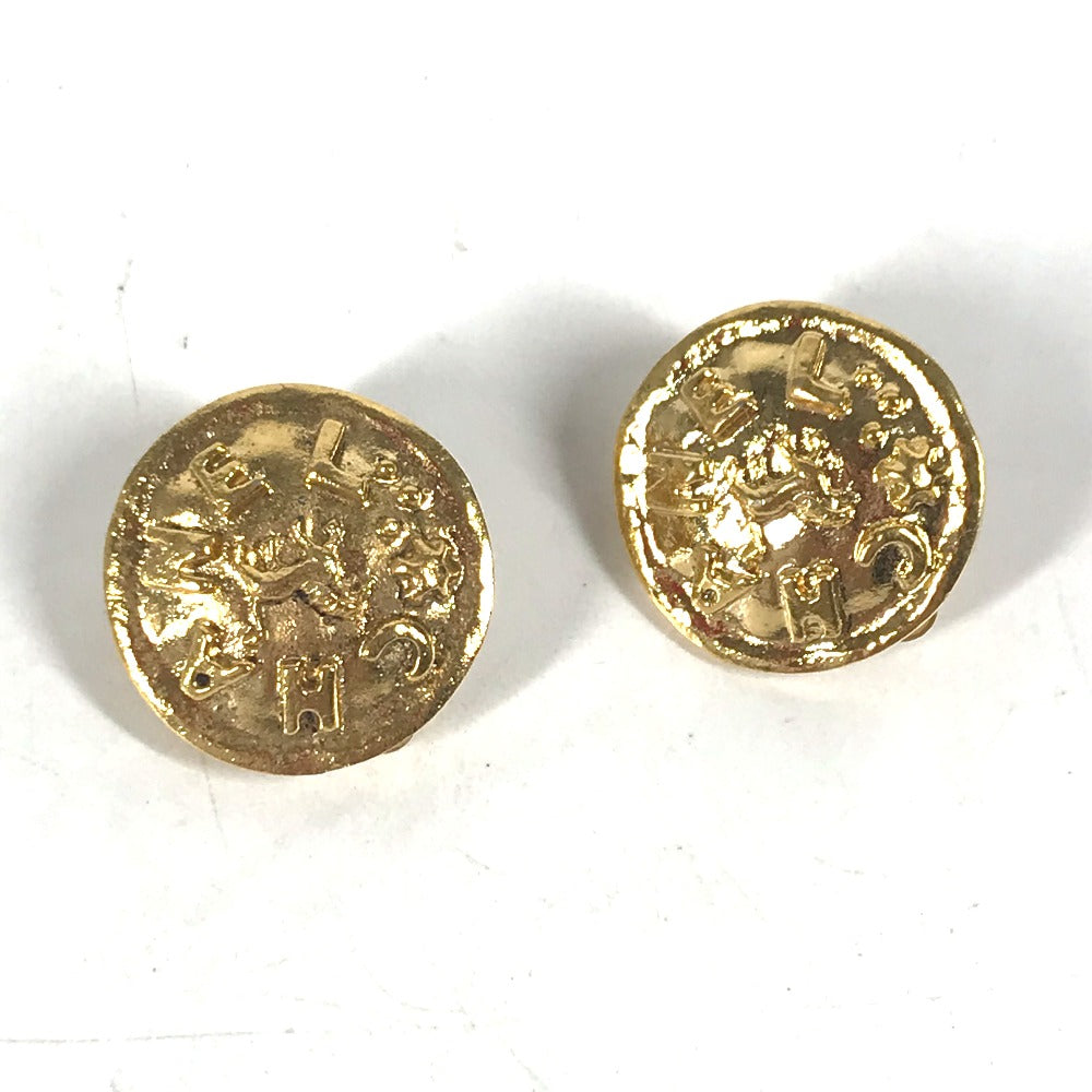 CHANEL Earring metal gold   CC COCO Mark logo round