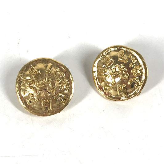 CHANEL Earring metal gold   CC COCO Mark logo round