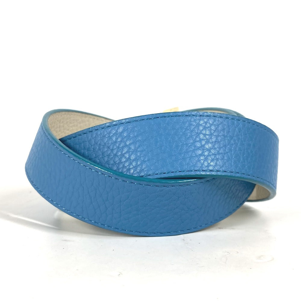 LOUIS VUITTON belt N9040W Taurillon Clemence Leather blue By color LV buckle Women 80