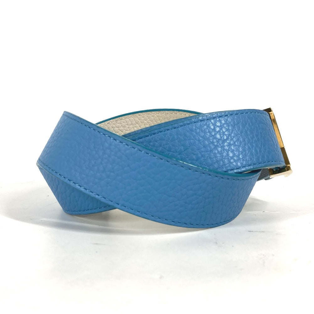 LOUIS VUITTON belt N9040W Taurillon Clemence Leather blue By color LV buckle Women 80