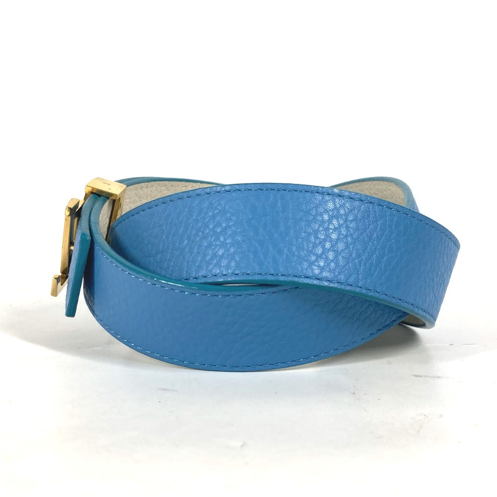LOUIS VUITTON belt N9040W Taurillon Clemence Leather blue By color LV buckle Women 80