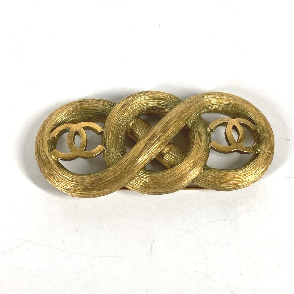 CHANEL Brooch metal gold 95C   CC COCO Mark Double Women  d