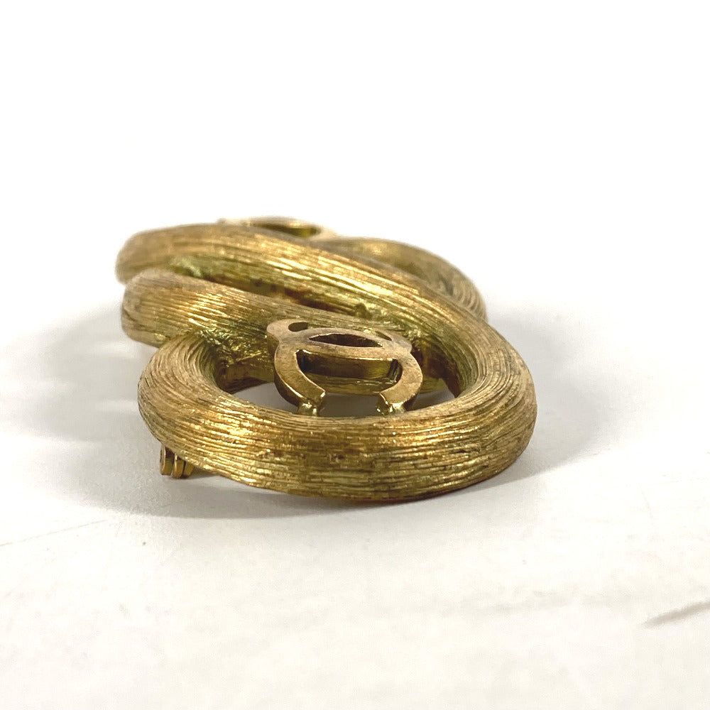 CHANEL Brooch metal gold 95C   CC COCO Mark Double Women  d